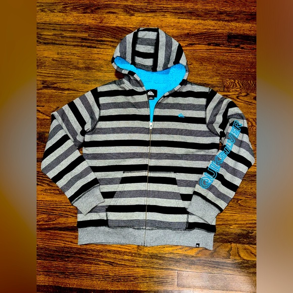 Quicksilver Sherpa Lined Skater Boys Hoodie 10/12 (runs big) like 12/14 - Picture 1 of 4